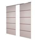 Ver imagem 3 de Porta Dupla Branco Prime Frisada Kit Alumínio F03 - 210x180