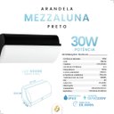 Ver imagem 2 de Luminária de Parede Arandela Mezzaluna Externa Led 6000k Luz Fria 30w Bivolt P/ Varanda Quintal