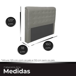 Cabeceira Casal Queen de Cama Box Estofada Ana 160 Cm Veludo - 6