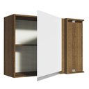Ver imagem 5 de Armário de Cozinha Aéreo de Canto 1 Porta Rustic/Branco Glamy Madesa