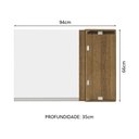 Ver imagem 3 de Armário de Cozinha Aéreo de Canto 1 Porta Rustic/Branco Glamy Madesa