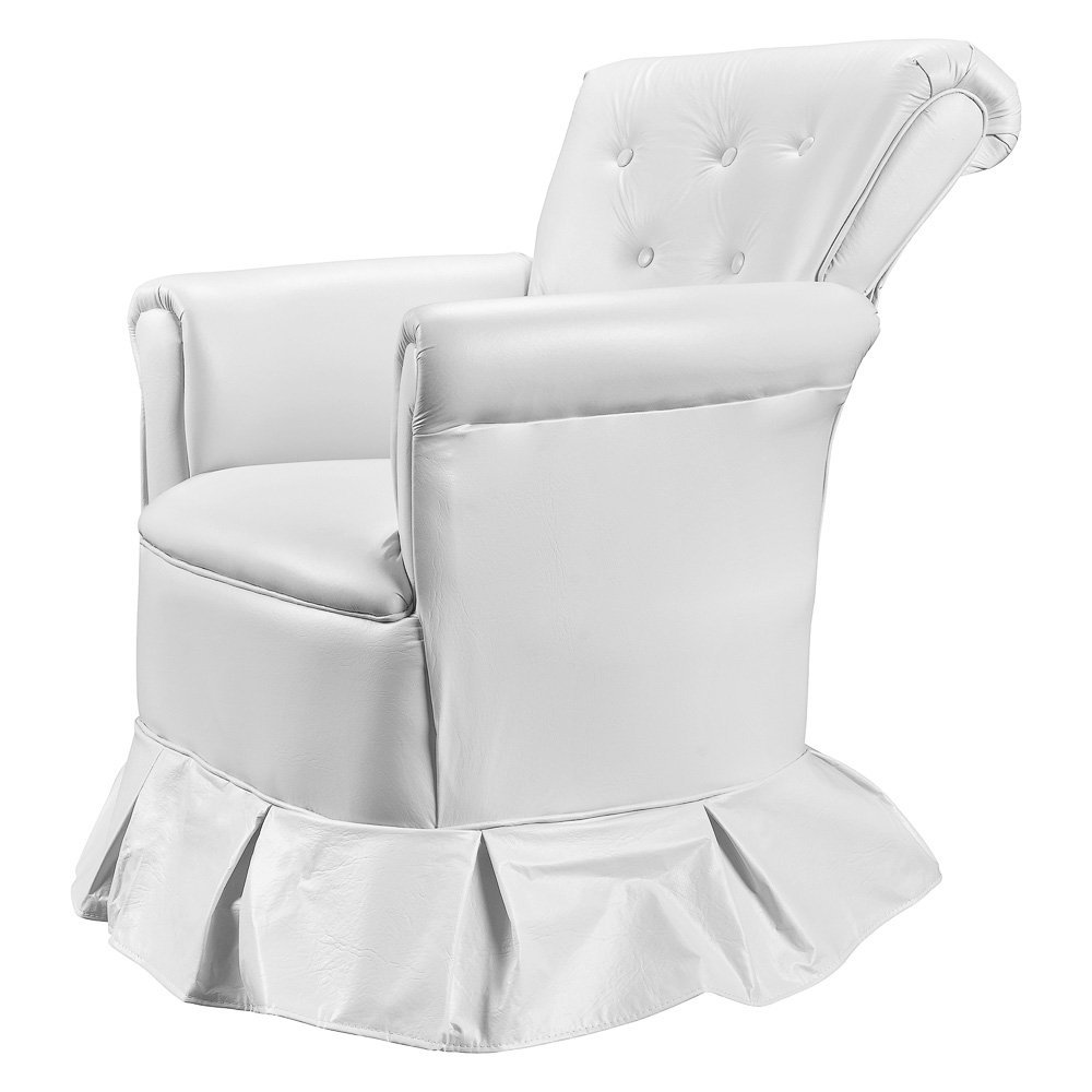 Poltrona Amamentação Balanço Decorativa com Puff Nana:Branco - 4