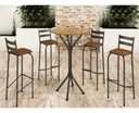 Ver imagem 4 de Banqueta para Balcão Cozinha Alta Bistrô Industrial Marrom Area Gourmet Bancada Bar