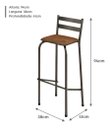 Ver imagem 5 de Banqueta para Balcão Cozinha Alta Bistrô Industrial Marrom Area Gourmet Bancada Bar