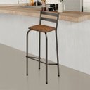 Ver imagem 1 de Banqueta para Balcão Cozinha Alta Bistrô Industrial Marrom Area Gourmet Bancada Bar