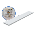 Ver imagem 2 de 1 Prateleira Branca 60X10 Com Suporte Flutuante Mdf Organizadora Decoração Cozinha Quarto Banheiro
