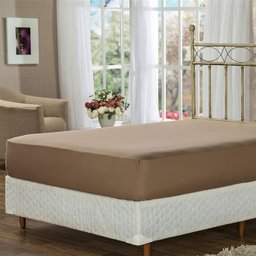 Lençol De Baixo Queen Café Com Elástico Soft Touch Plumasul - 1