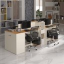 Ver imagem 1 de Estação de Trabalho 4 Lugares Office Noruega 4 Mesas 2 Armários 1 Aparador - Via Nossa - Off