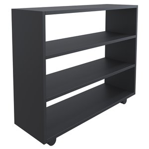 Sapateira Multiuso Organizador Com 03 Prateleiras E Rodizio Perola L03 Preto - Lyam Decor