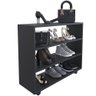 Sapateira Multiuso Organizador Com 03 Prateleiras E Rodizio Perola L03 Preto - Lyam Decor - 3
