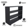Sapateira Multiuso Organizador Com 03 Prateleiras E Rodizio Perola L03 Preto - Lyam Decor - 4