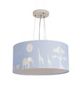 Ver imagem 1 de Lustre Pendente Safari Savana Cúpula Tecido 30x15cm 2 em 1: Azul