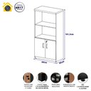 Ver imagem 2 de Armário Escritório Estante 80cm 2 Portas 3 Prateleiras F5