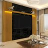 Painel para TV 230 Ripado Marmorizado com LED Primor Preto Naturale - Gelius - 1