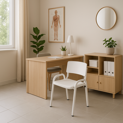 Kit 8 Cadeira Iso Infantil Creche, Escola Base Branco Branco