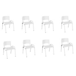 Kit 8 Cadeira Iso Infantil Creche, Escola Base Branco Branco - 2