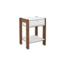 Ver imagem 1 de Mesa Cabeceira Casal AZ1016 c/ 1 Gaveta Branco/Nogal - Tecno Mobili