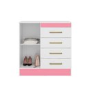 Ver imagem 6 de Jogo de Quarto Roupeiro e Comoda Munique Branco Rosa