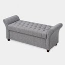 Ver imagem 5 de Puff Baú 195cm Charles Linho Cinza - Sallar Home