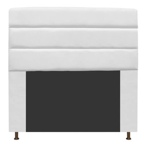 Cabeceira Estofada Turim 140CM Casal Courino Branco - D A DECOR