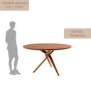 Ver imagem 5 de Conjunto Sala de Jantar Mesa 135cm Tampo Redondo Laminado e 4 Cadeiras Hope Marrom/Brisa/Imbuia