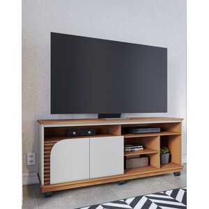 Bancada Jurerê 150m com 02 Portas de Giro e Rodizío Freijó Off White Matte - Colibri