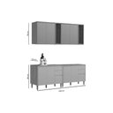 Ver imagem 4 de Cozinha Completa Allure 4 Peças (2aéreos+2balcões) Cp25 Jequitiba/gris Fosco - Linea Brasil