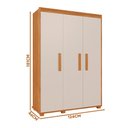 Ver imagem 4 de Roupeiro 3 Portas 124 Cm Nature Off White Nicarágua Jm Móveis
