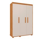 Ver imagem 2 de Roupeiro 3 Portas 124 Cm Nature Off White Nicarágua Jm Móveis