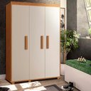 Ver imagem 1 de Roupeiro 3 Portas 124 Cm Nature Off White Nicarágua Jm Móveis