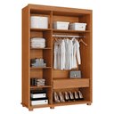 Ver imagem 3 de Roupeiro 3 Portas 124 Cm Nature Off White Nicarágua Jm Móveis