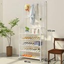 Ver imagem 3 de Prateleira Organizadora 5 Níveis para Calçados e Roupas - Moderna e Funcional Branco