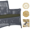 Ver imagem 3 de 1 Sofá Área e Mesa Igapó Alumínio Pintura Marrom Corda Náutica Estofado Impermeável Almofada 13 Tram