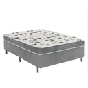 Ver imagem 1 de Cama Box Casal Suede Cinza + Colchão Casal Suede Cinza Espuma 138x188x55