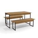 Ver imagem 3 de Conjunto Mesa 1,36x0,72m com 2 Bancos 1,36x0,35m Estilo Industrial Li013 Kappesberg Industrial