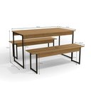 Ver imagem 2 de Conjunto Mesa 1,36x0,72m com 2 Bancos 1,36x0,35m Estilo Industrial Li013 Kappesberg Industrial