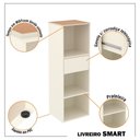 Ver imagem 2 de Armario Compacto Organizador Livreiro Multiuso Livia Office:off/cedro