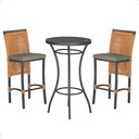 Ver imagem 1 de Mesa Bistrô e 2 Banquetas Roma Preta Corda Náutica Estofado 8 Trama Original