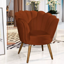 Ver imagem 2 de Poltrona Pétala Mdf Conforto Durável Pé Madeira Moderna:terra Cota