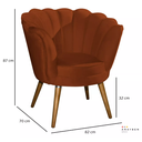 Ver imagem 4 de Poltrona Pétala Mdf Conforto Durável Pé Madeira Moderna:terra Cota