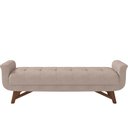Ver imagem 4 de Puff Recamier Decorativo com Pés em Madeira 160 cm Itália P05 Linho Bege - Lyam Decor