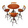 Mesa Bistrô 4 Lugares Ajustável Rustica Artesanal de Ferro e Madeira Estilo Rústico Kjbm3-60cm 60 Cm - 1