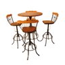 Mesa Bistrô 4 Lugares Ajustável Rustica Artesanal de Ferro e Madeira Estilo Rústico Kjbm3-60cm 60 Cm - 2