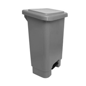 Lixeira 50l Retangular C/ Pedal Cinza Lar Plasticos 13242