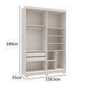 Ver imagem 7 de Guarda-Roupa Solteiro Ravena 4 Portas 2 Gavetas 100% MDF Off White/Nevaska