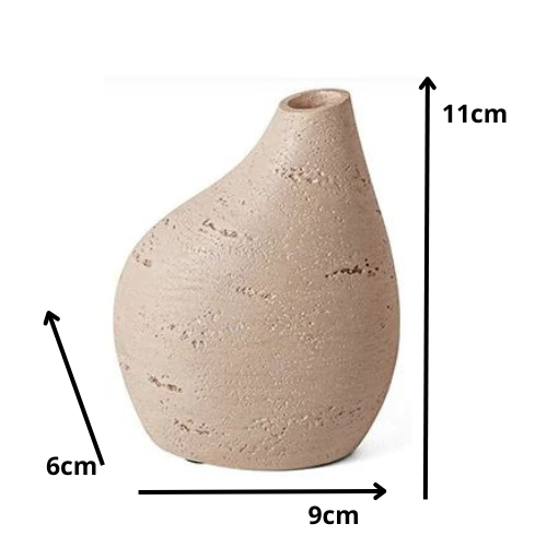 Mini Vaso em Poliresina 11x9cm (AxL) Bege 16310A Mart - 2