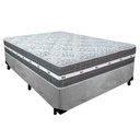 Ver imagem 1 de Cama Box Casal Suede + Colchão Anjos Black Graphite Molas Ensacadas 138x188x64cm Cor:cinza