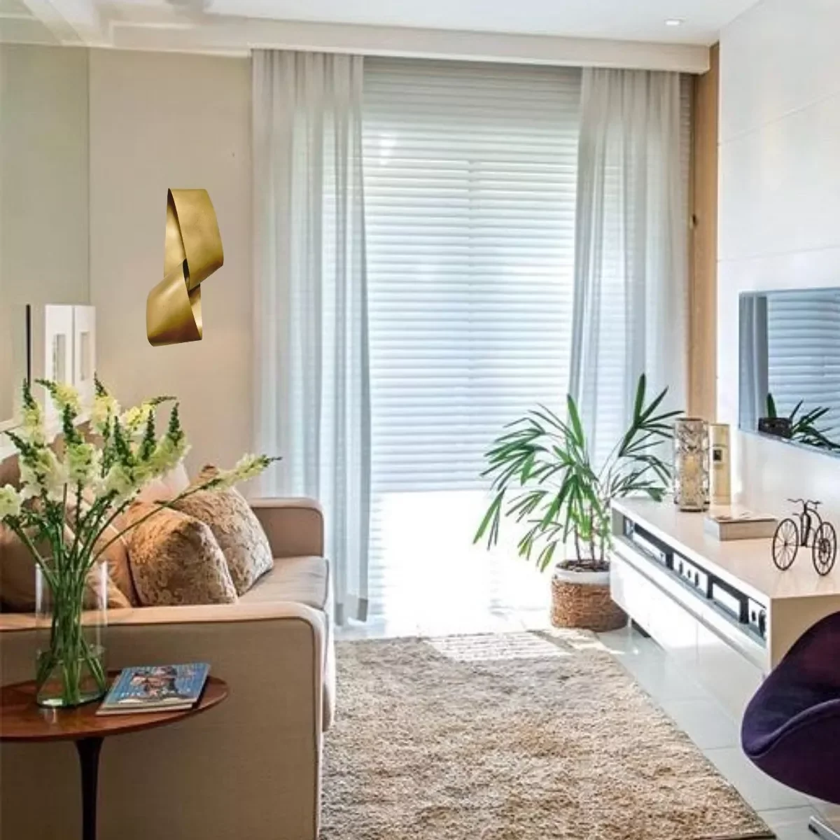 Ver imagem 3 de Decoração Escultura de Parede de Metal Exclusivo no Brasil Home Decor Dourado