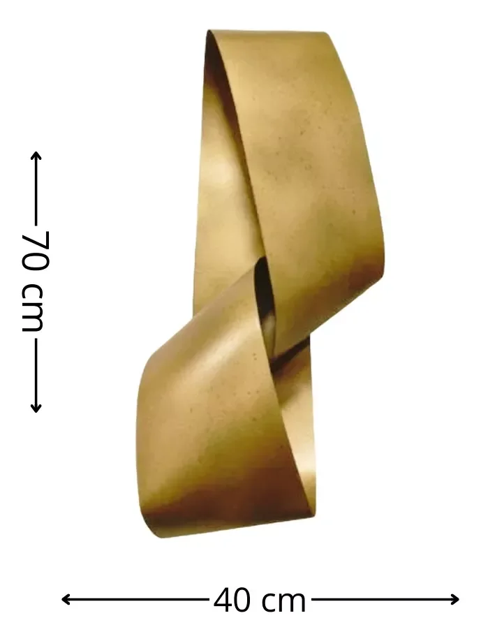 Decoração Escultura de Parede de Metal Exclusivo no Brasil Home Decor Dourado - 2