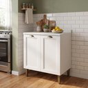 Ver imagem 2 de Balcão de Cozinha 2 Portas 70cm com Tampo Lavanda Provençal Cor Branco Liso - Mademovel